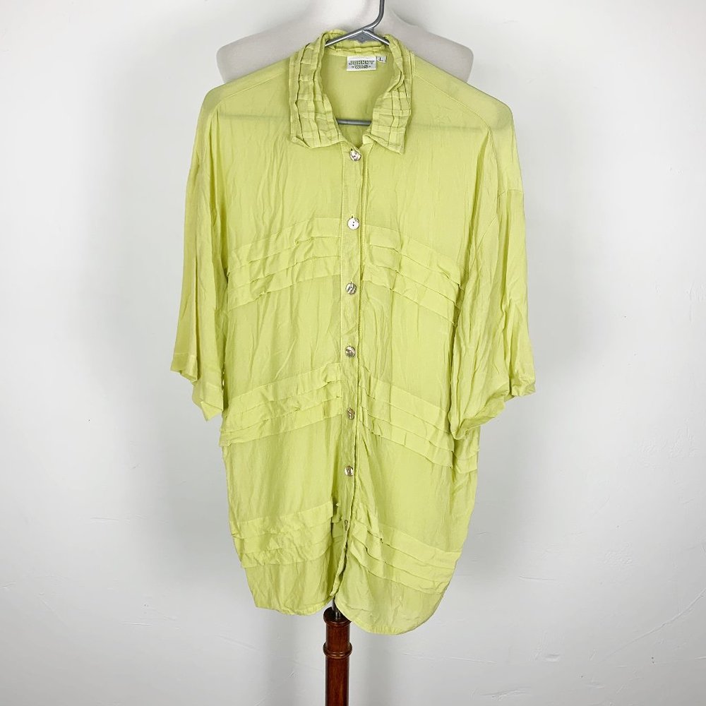 Vintage 90s Johnny Was Size Large Blouse Tiered